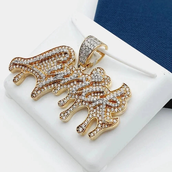 "14K Gold Plated Cubic Zircon Pendant, INUS1BR221 - Picture 4 of 9